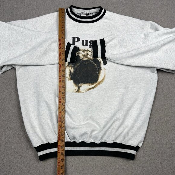 Vintage Pug Sweatshirt Dog Heavyweight XL Comfy Baggy Cute Crewneck USA - Picture 6 of 7
